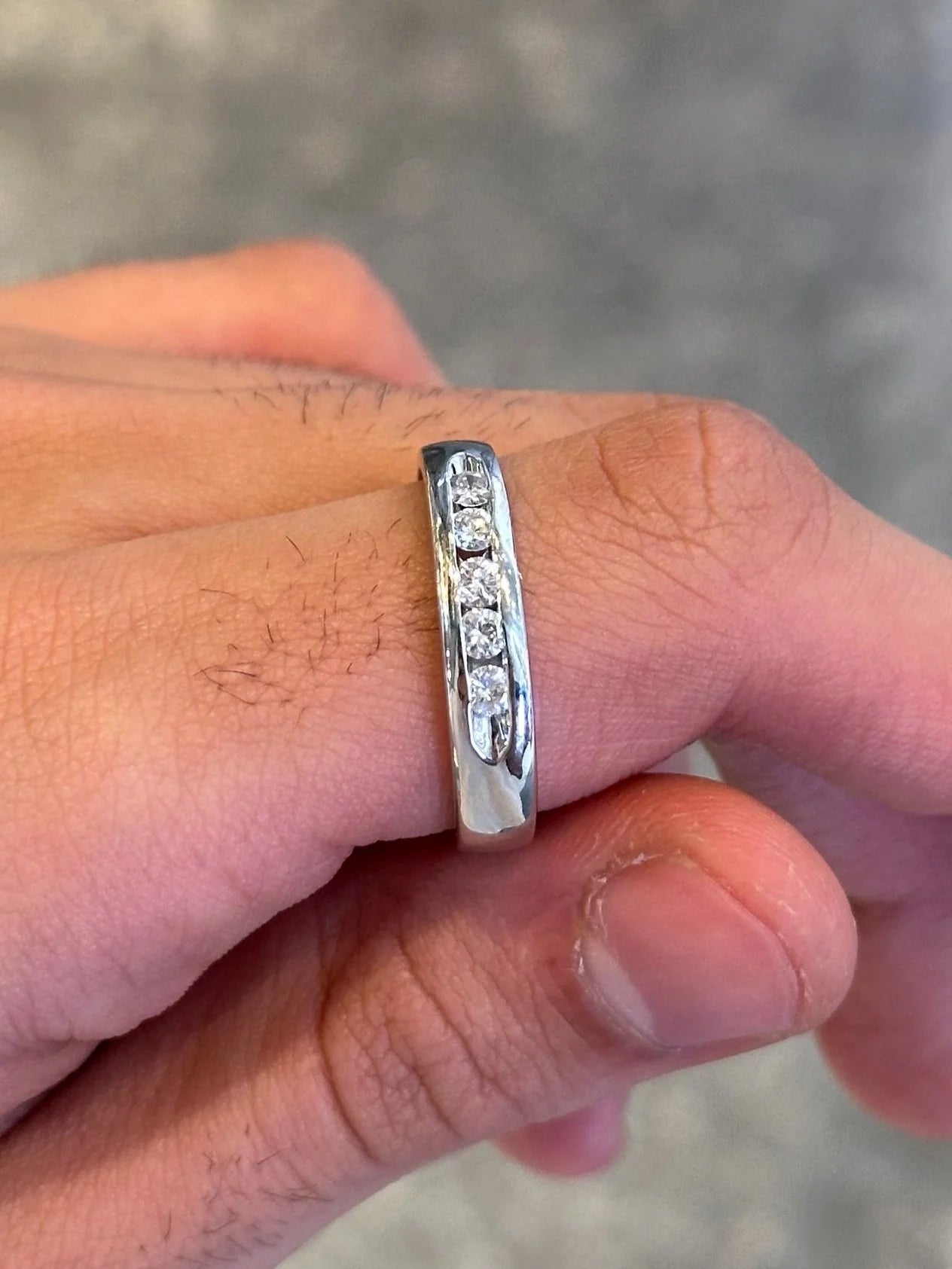 Men’s Five Stone Channel Set Wedding Band