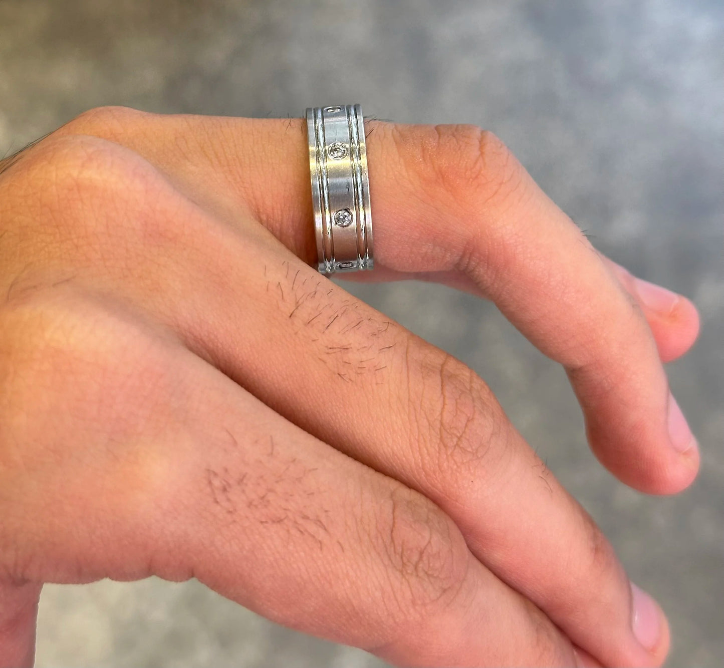 Men’s Spaced Out Wide Wedding Band