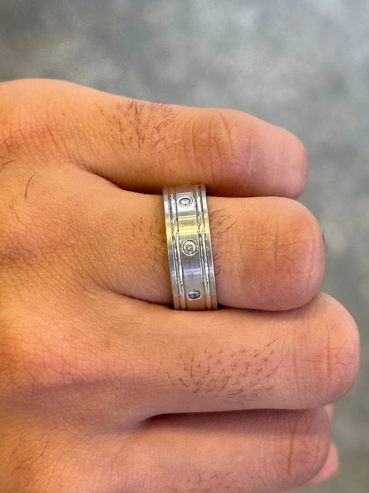 Men’s Spaced Out Wide Wedding Band