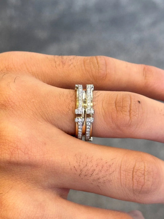 Men’s Crown Style Round Diamond Wedding Band