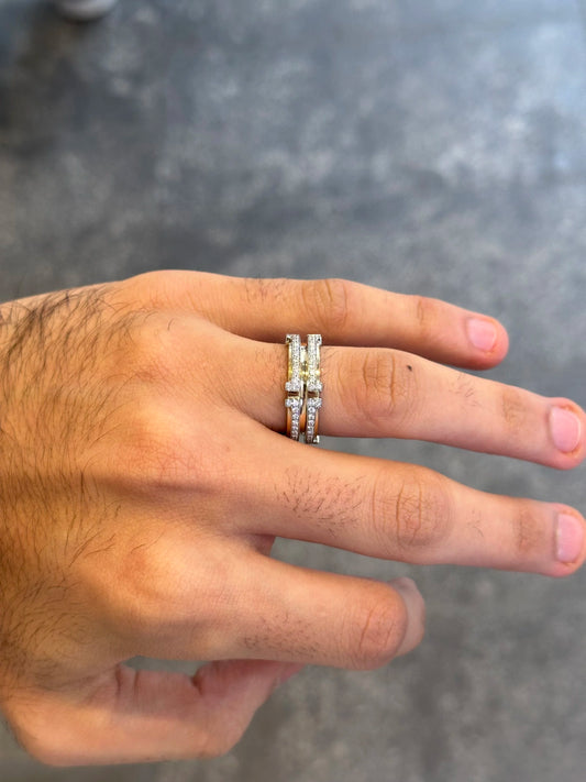 Men’s Crown Style Round Diamond Wedding Band