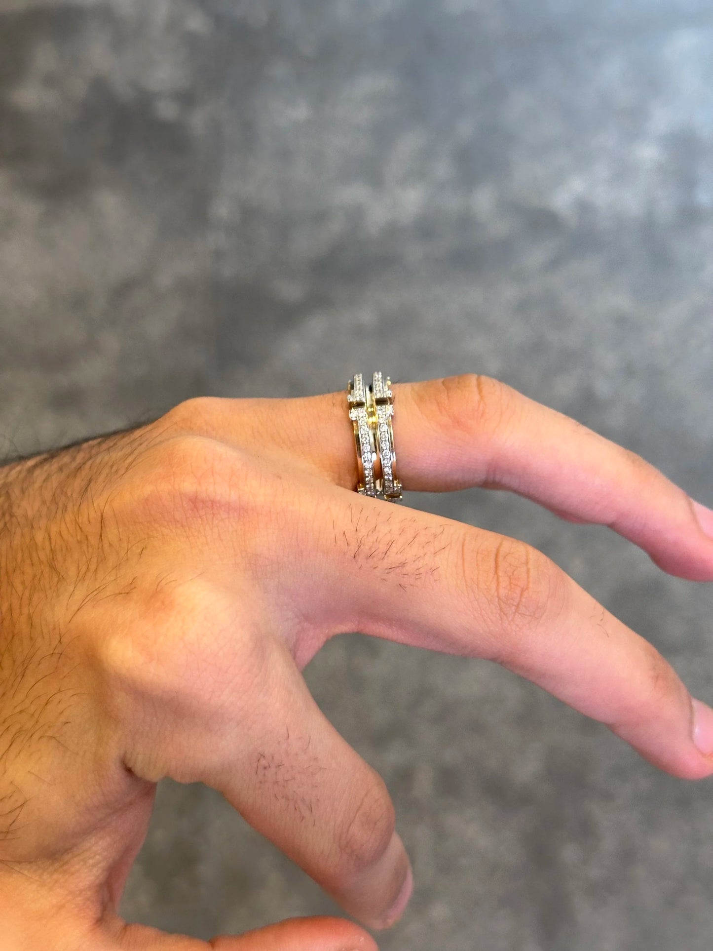 Men’s Crown Style Round Diamond Wedding Band