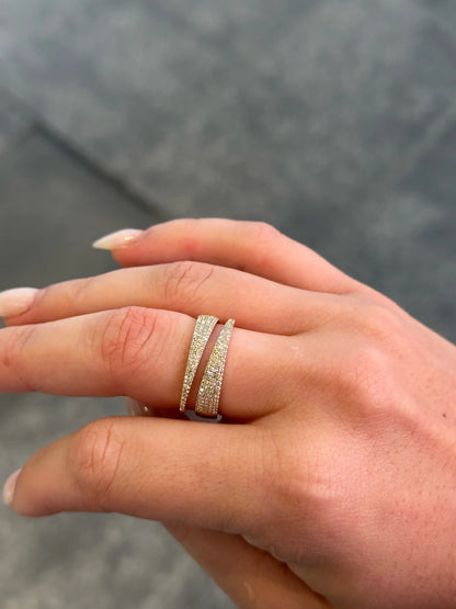 Ladies Pave Set Split Round Diamond Ring