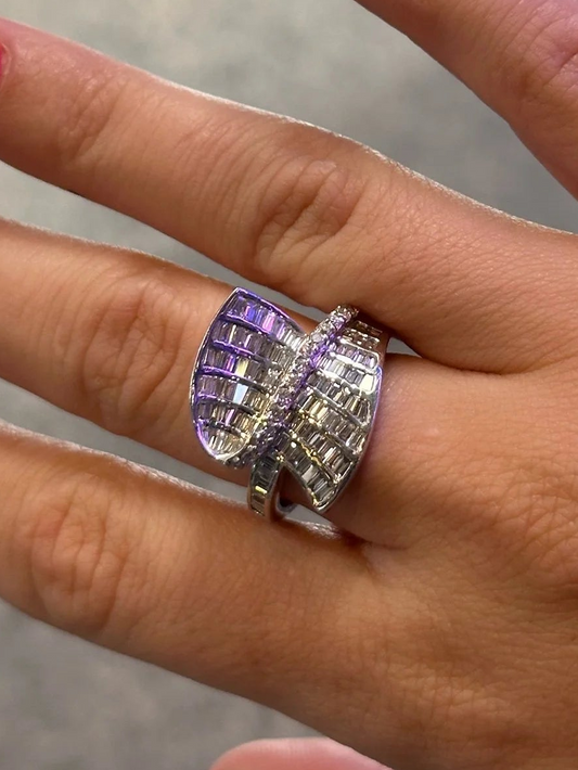 Ladies Baguette and Round Diamond Ring