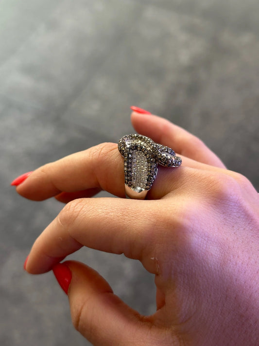 Ladies Champagne Diamond and Round Diamond Ring