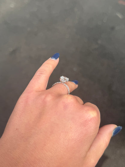 Ladies Lab Grown Round Center Under Halo Engagement Ring