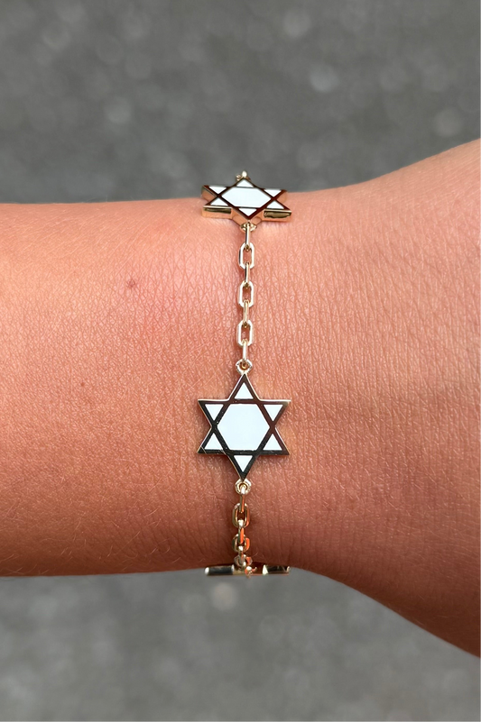Ladies Gold Star of David Bracelet