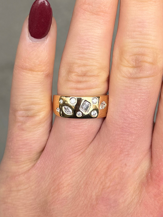 Ladies Wide Galaxy Ring