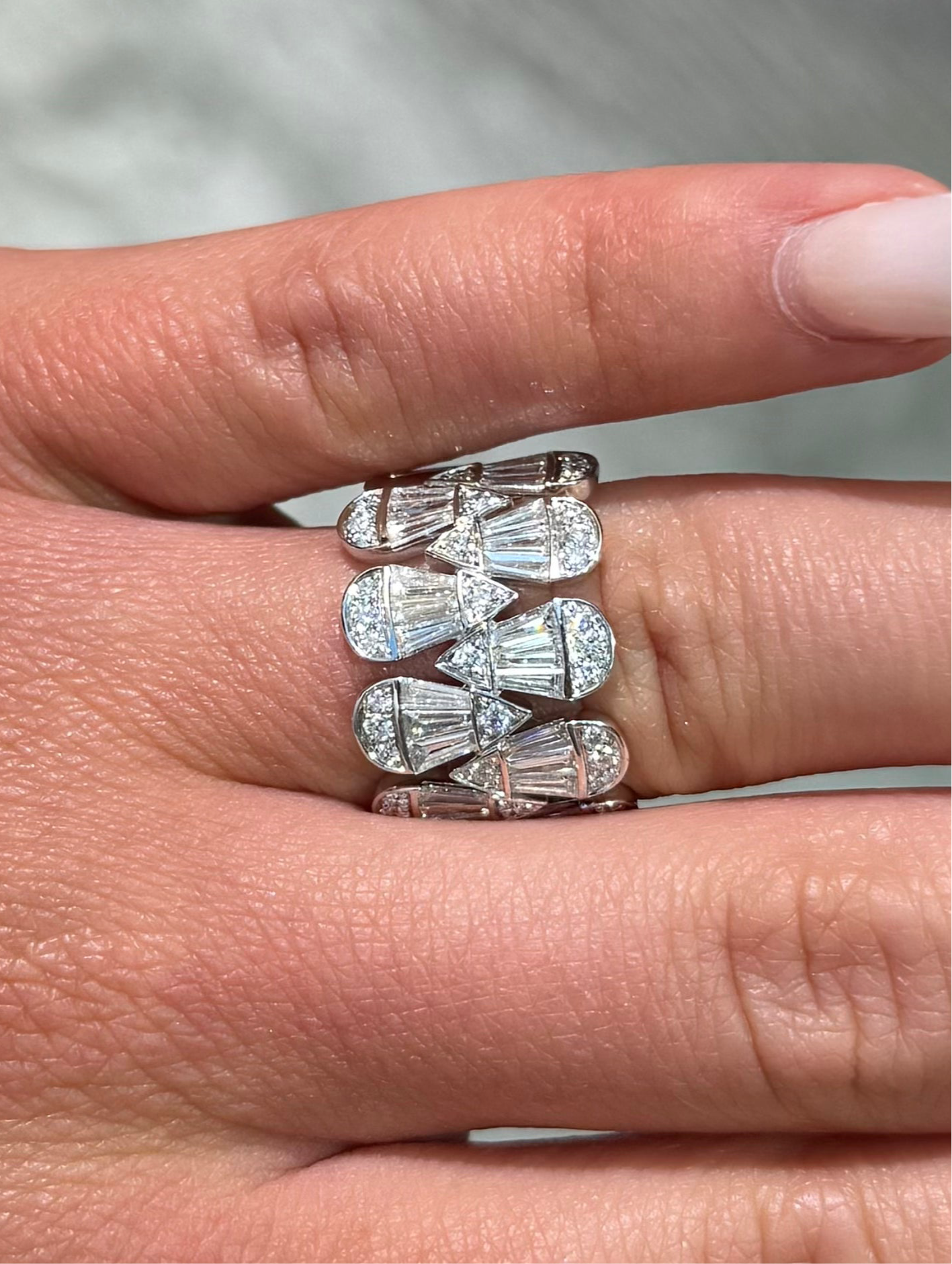 Ladies Wide Pear-Shape Cluster Ring