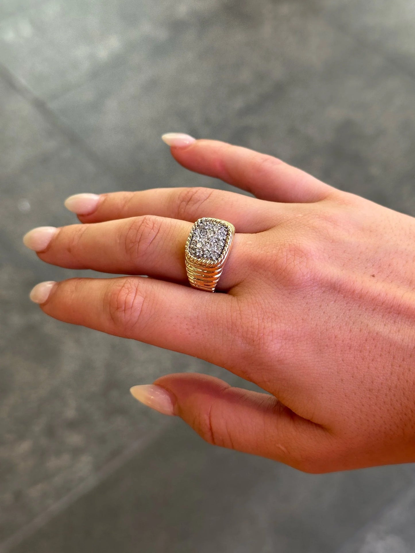 Ladies Round Diamond Sigma Ring