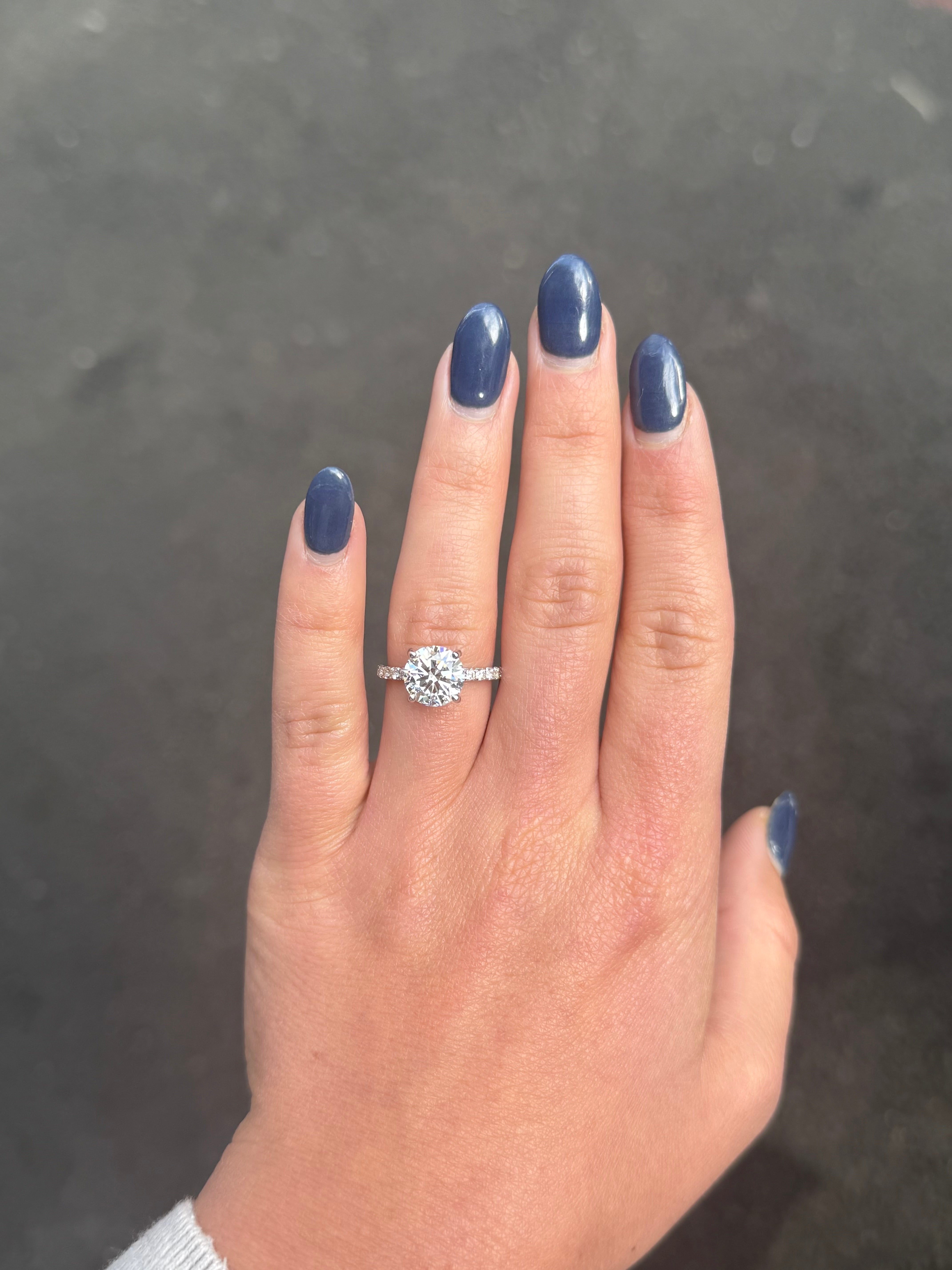 Ladies Lab Grown Round Center Under Halo Engagement Ring