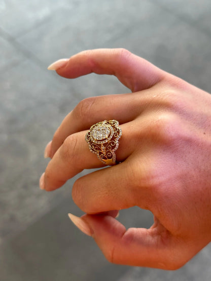 Ladies Custer Filigree Design Ring