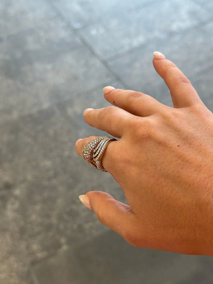 Ladies Pave Set Intertwined Ring
