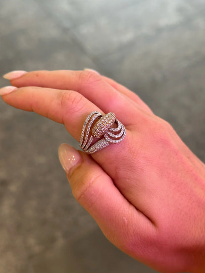 Ladies Pave Set Intertwined Ring