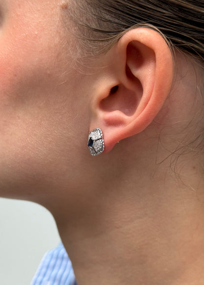 Ladies Vintage Style Sapphire and Diamond Earring