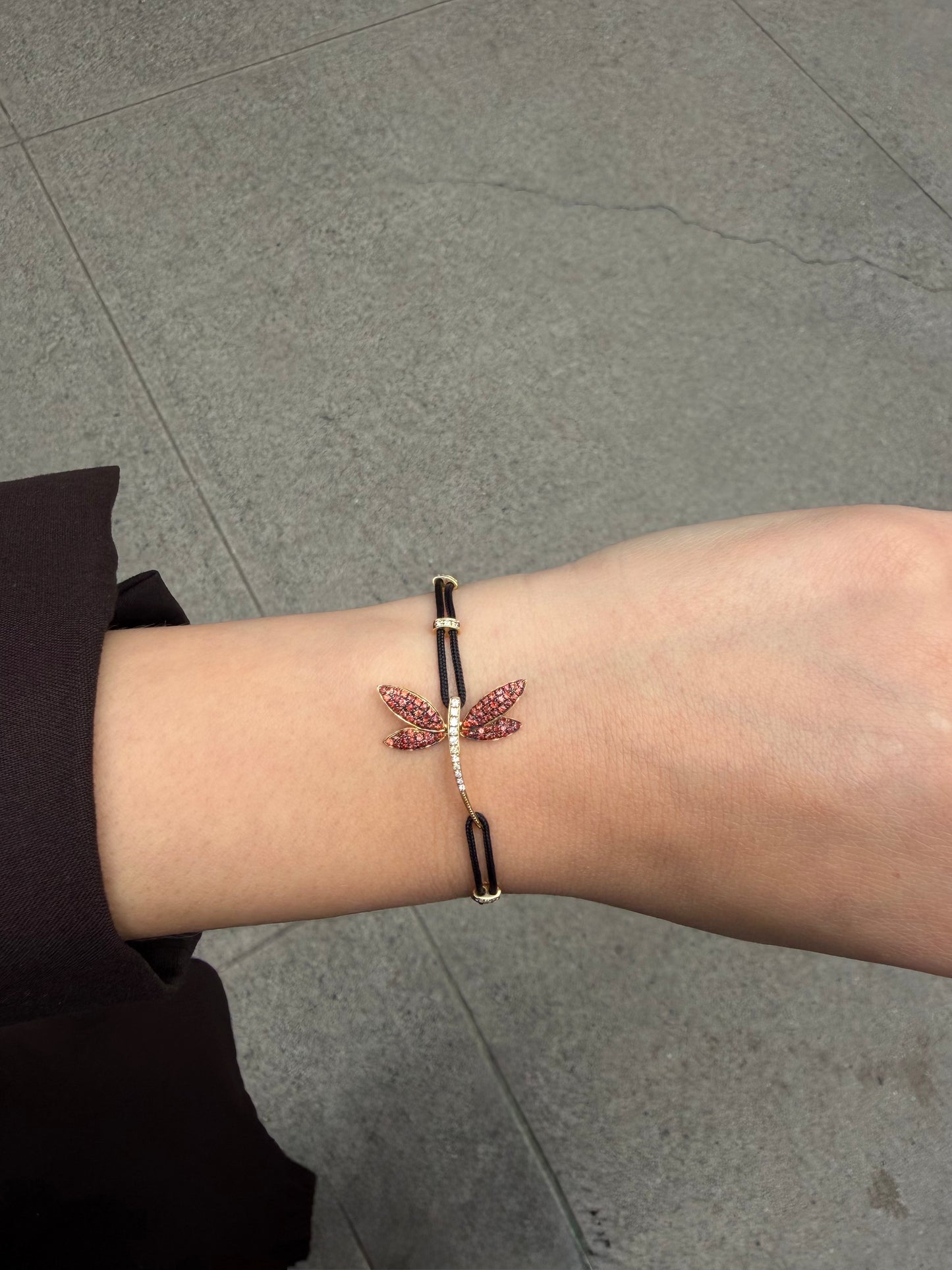 Ladies Threaded Slider Dragonfly Bracelet