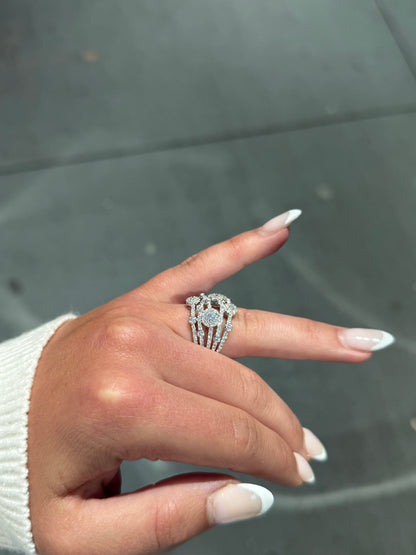 Ladies Multi-Row Diamond Cluster Ring