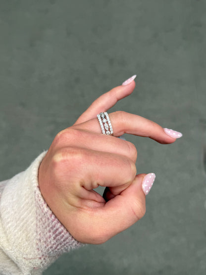 Ladies Alternating Marquise and Round Diamond Band