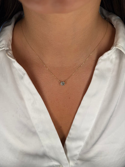Ladies Bezel Set Round Cut Necklace