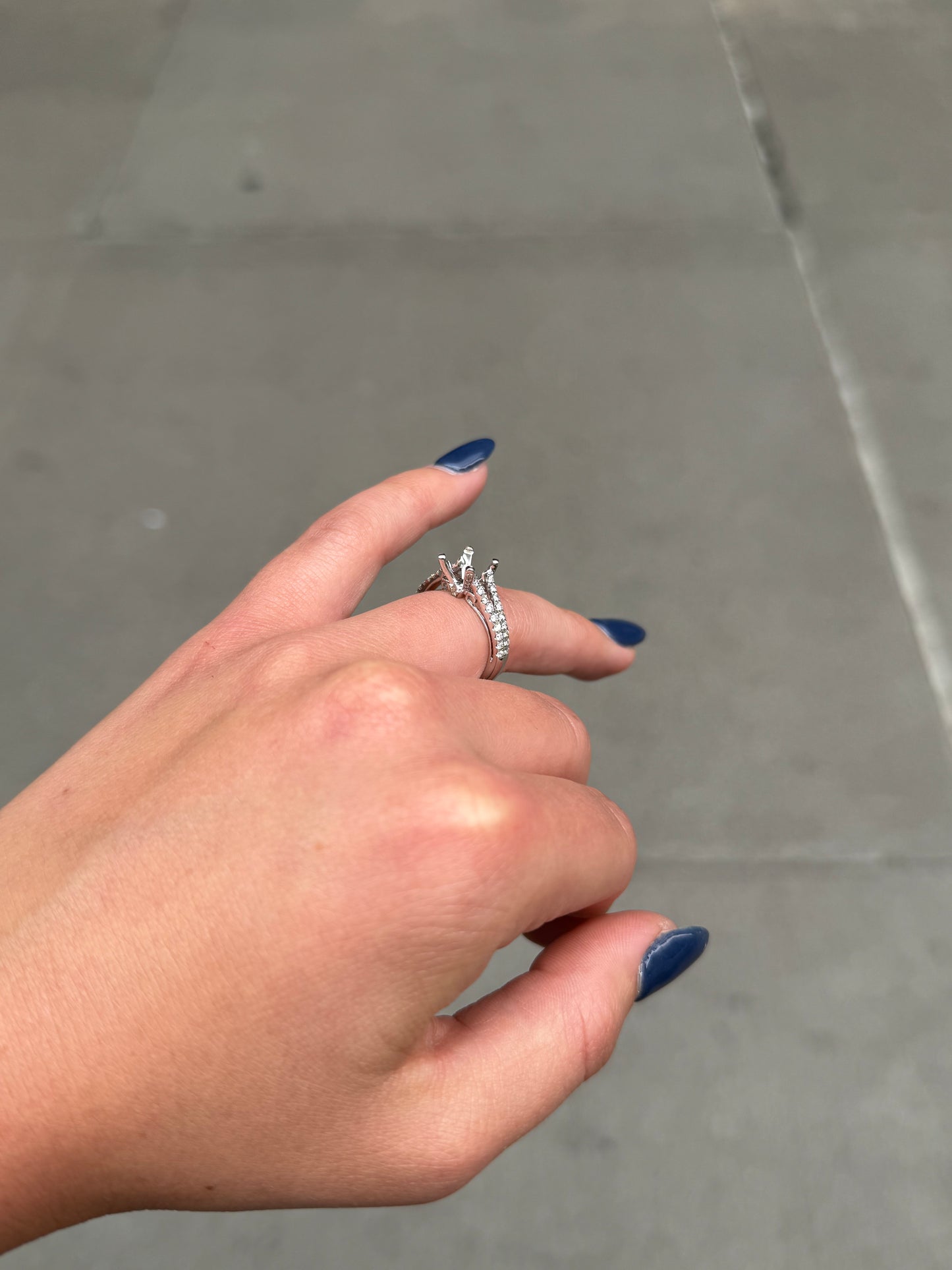 Ladies Split Cathedral Engagement Ring