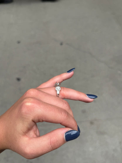 Ladies 2 Round Diamond Cluster Engagement Ring