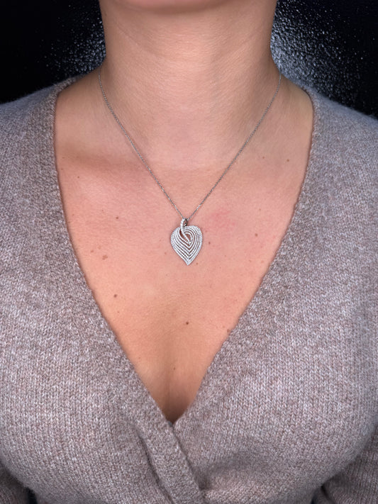 Ladies Leaf Shape Diamond Pendant