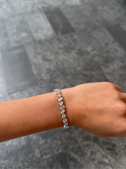 Ladies Lab Grown Multi-Shaped Tennis Bracelet