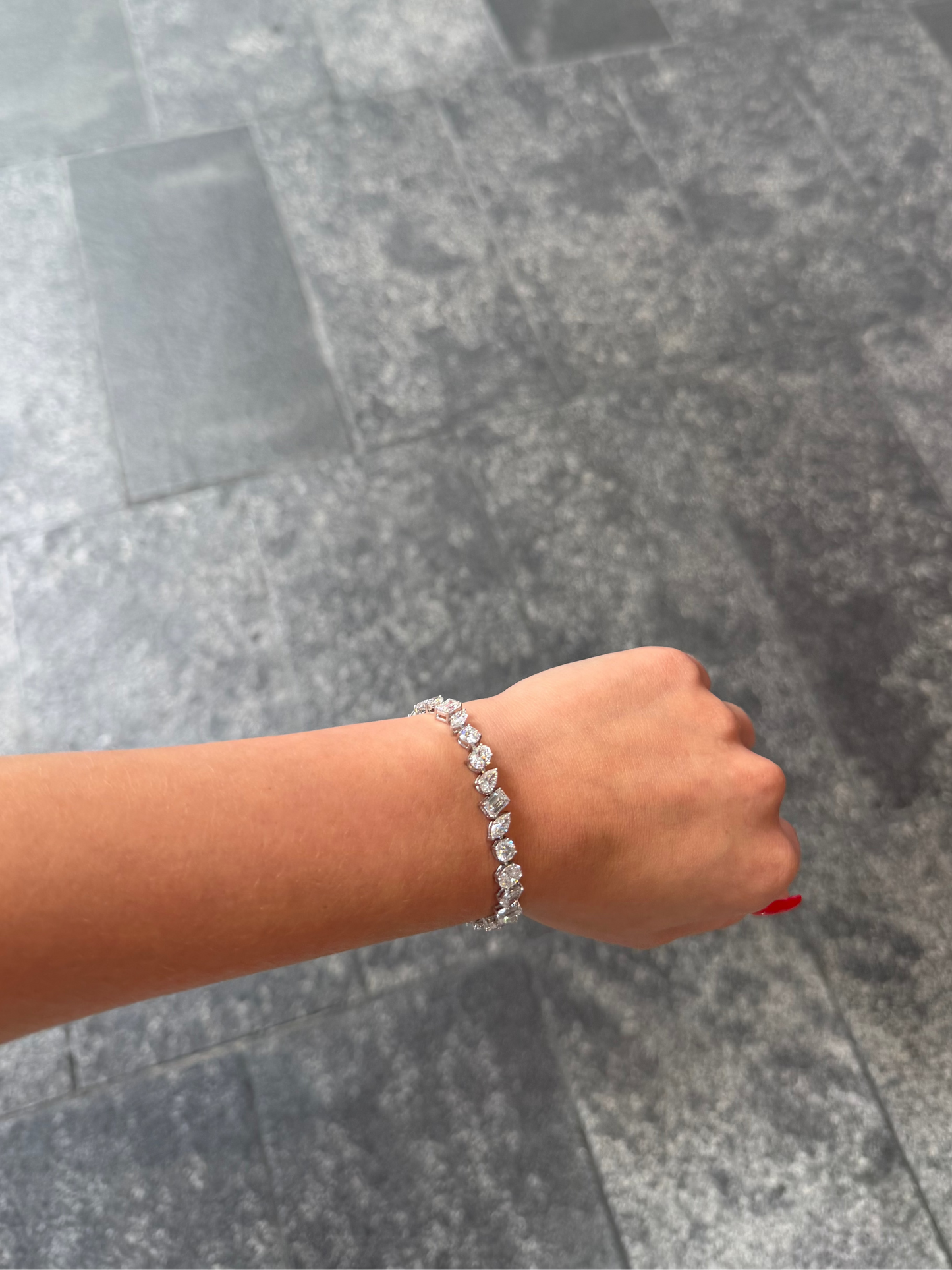 Ladies Lab Grown Multi-Shaped Tennis Bracelet