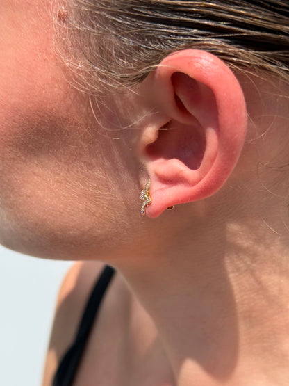 Ladies Cluster Diamonds Butterfly Earrings