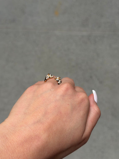 Ladies Black and Champagne Diamond Cuff Ring