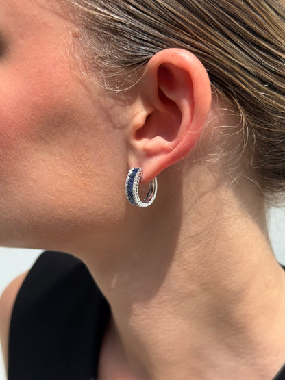 Ladies Fancy Baguette Sapphire Earring