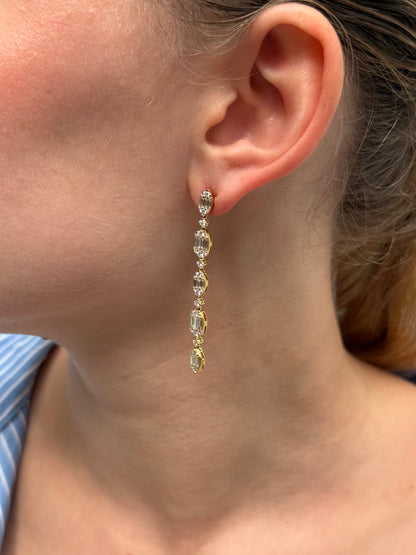 Ladies Marquise and Oval Cluster Dangling Earring