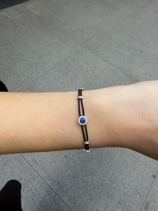Ladies Threaded Slider Sapphire Bracelet