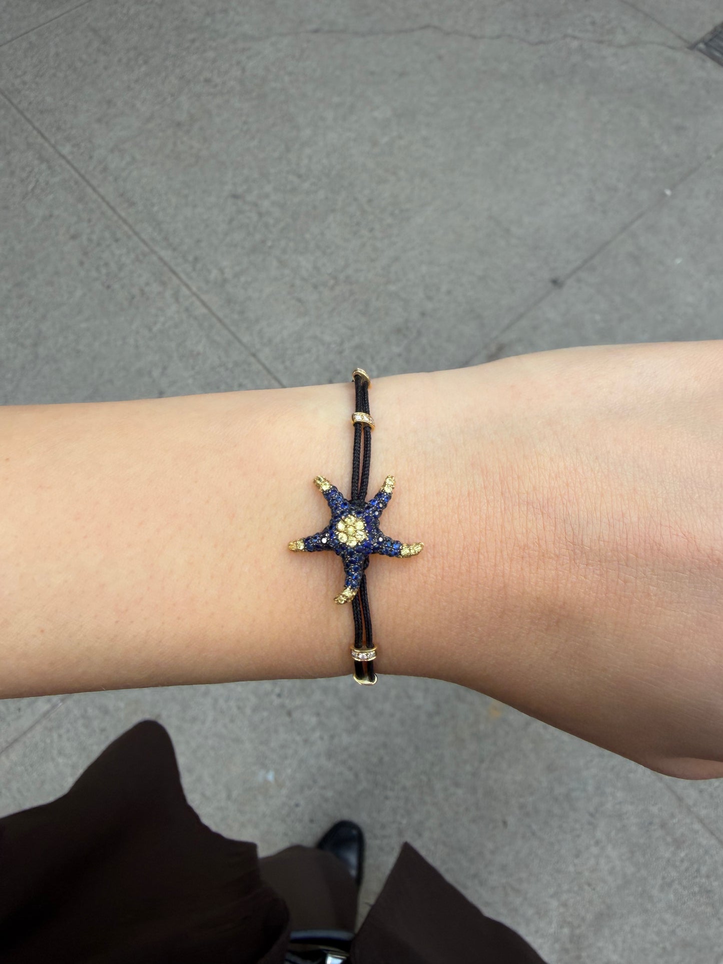 Ladies Threaded Slider Starfish Bracelet