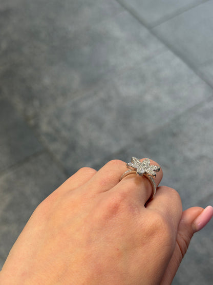 Ladies 6 Flower Pedal Cluster Diamond Ring