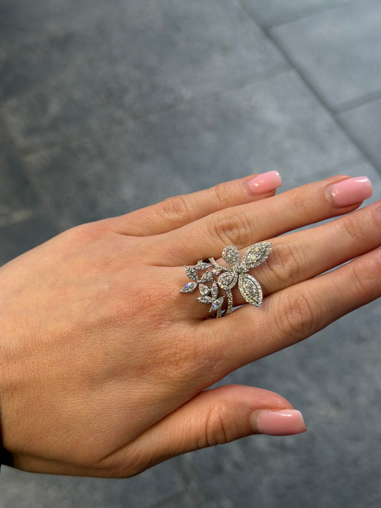 Ladies 3 Butterfly Wide Fancy Ring