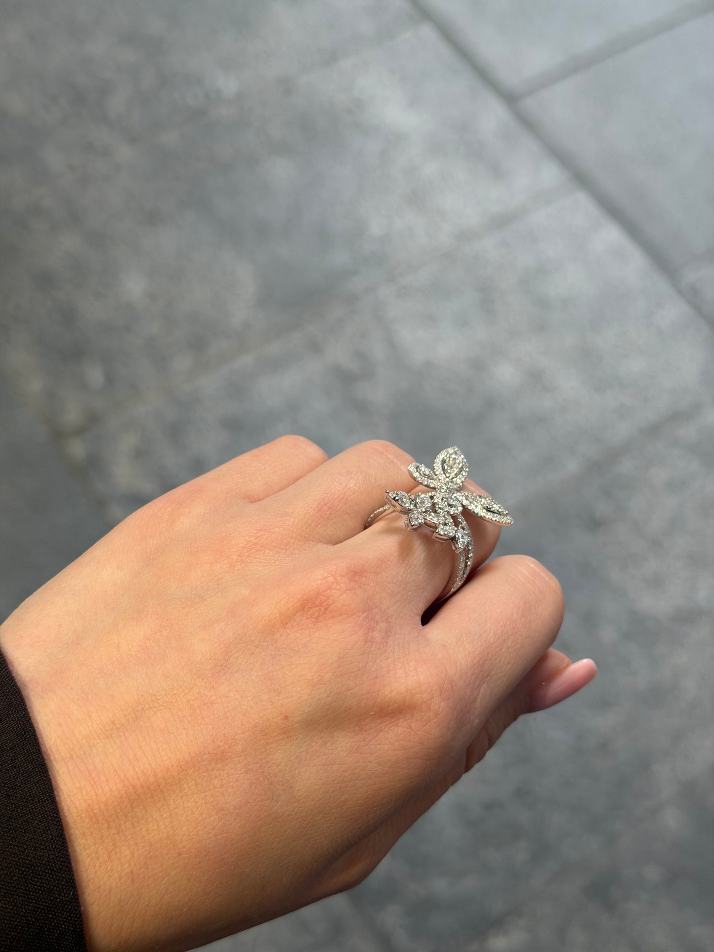Ladies 3 Butterfly Wide Fancy Ring