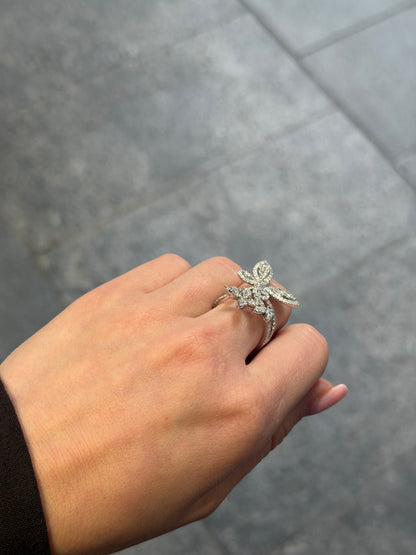 Ladies 3 Butterfly Wide Fancy Ring