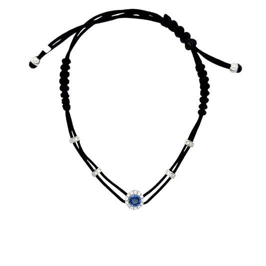 Ladies Threaded Slider Sapphire Bracelet