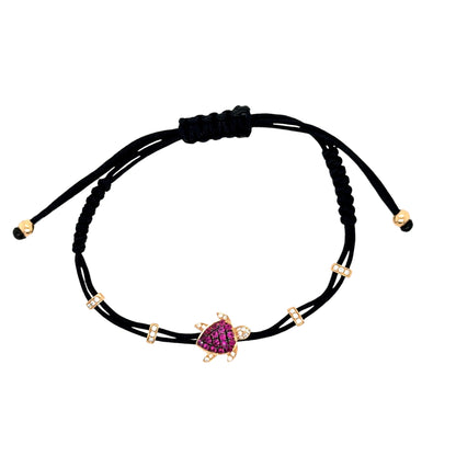 Ladies Threaded Slider Turtle Bracelet