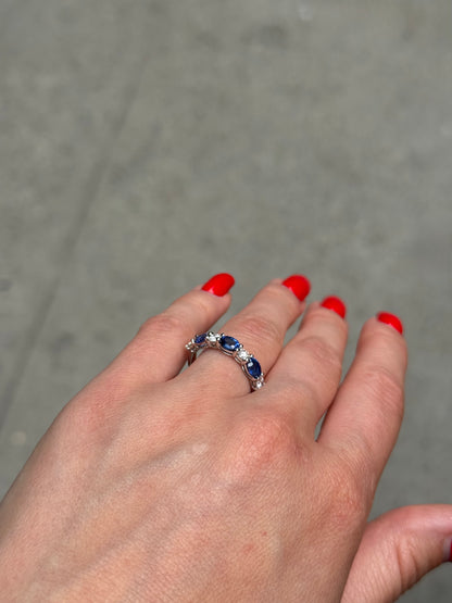 Ladies Alternating Sapphire and Diamond Ring