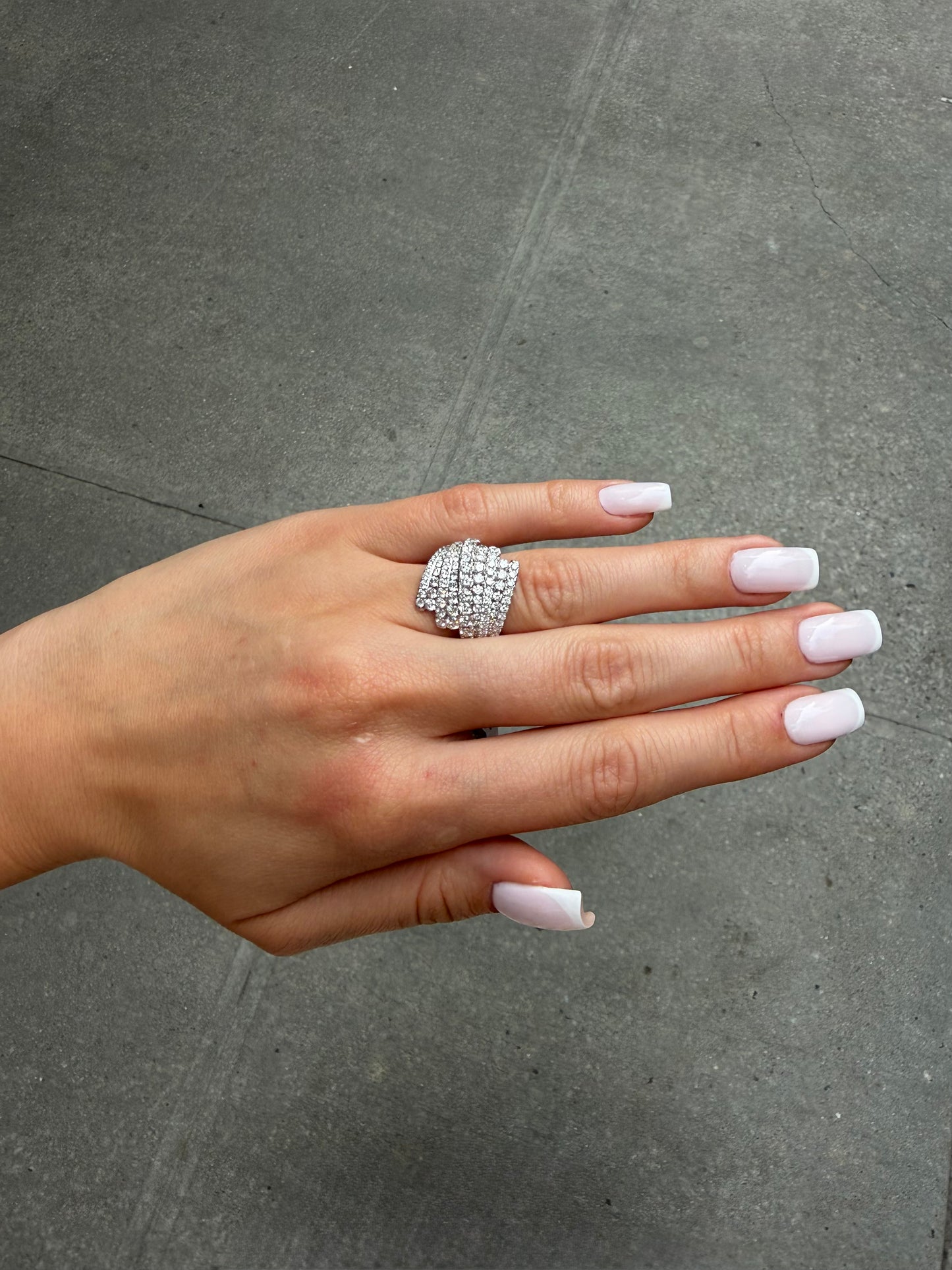 Ladies Wide Multi Row Cocktail Ring