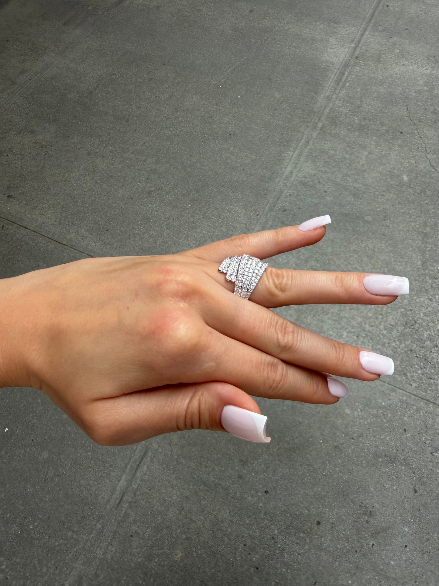 Ladies Wide Multi Row Cocktail Ring