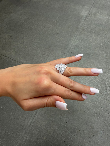 Ladies Wide Multi Row Cocktail Ring