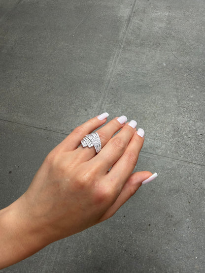 Ladies Wide Multi Row Cocktail Ring