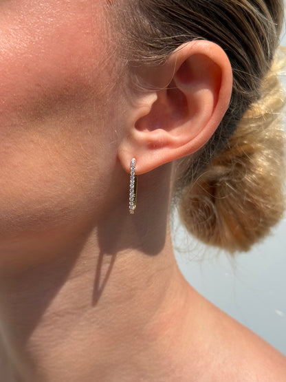 Ladies Single Row Rectangle Earring