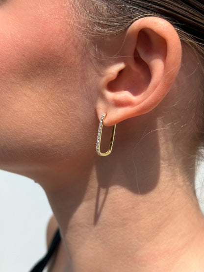 Ladies Single Row Rectangle Earring