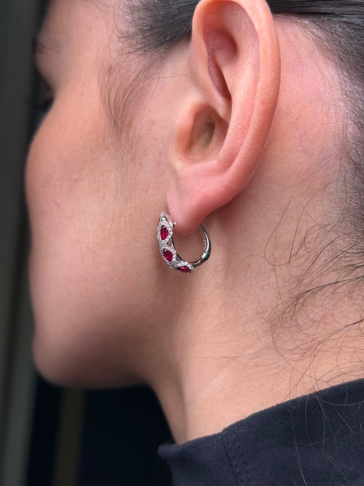 Ladies Ruby and Diamond Fancy Earrings