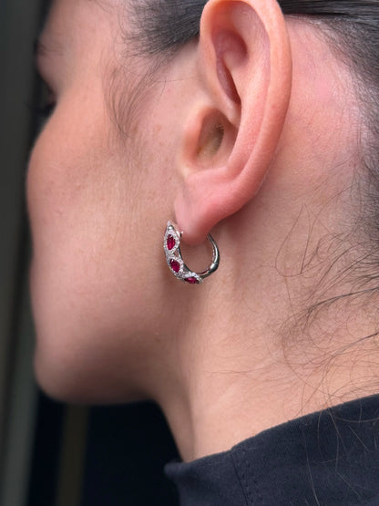 Ladies Ruby and Diamond Fancy Earrings