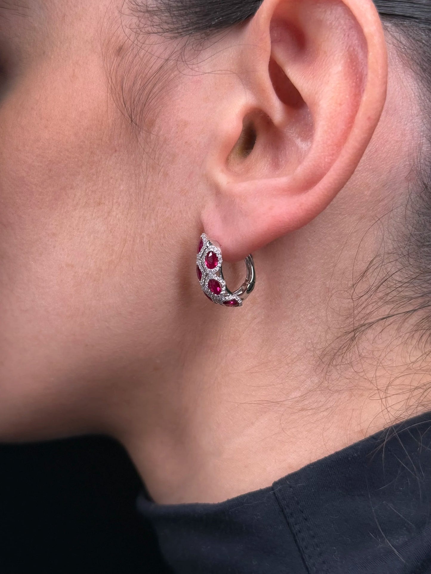Ladies Ruby and Diamond Fancy Earrings